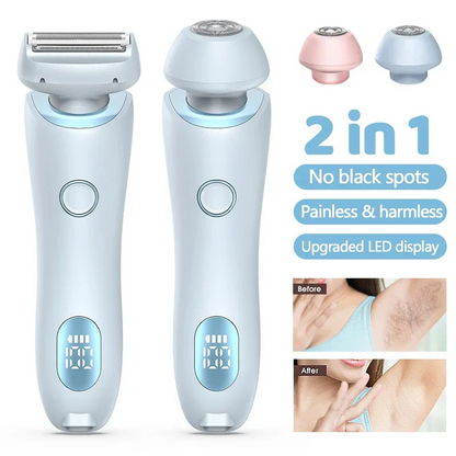2-in-1 Waterproof Lady Shaver | Painless Electric Razor & Bikini Trimmer for Private Areas
