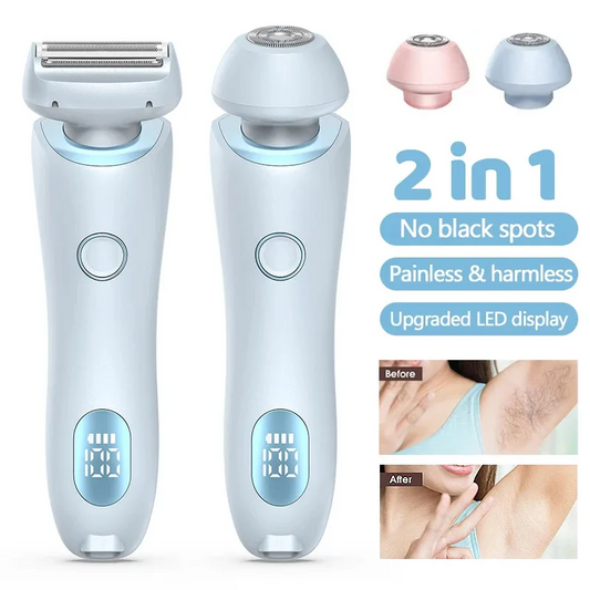 2-in-1 Waterproof Lady Shaver | Painless Electric Razor & Bikini Trimmer for Private Areas