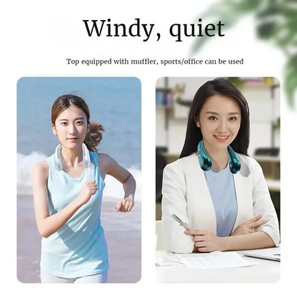 Portable Ceiling & Neck Fan | USB Rechargeable, Small, Digital Display, Office & Outdoor