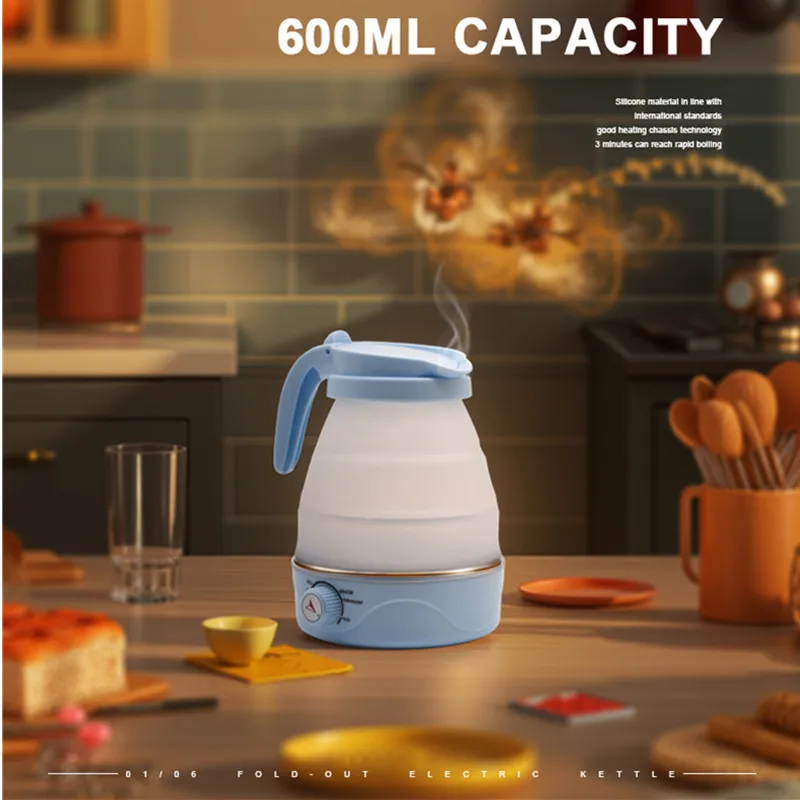 Foldable Electric Travel Kettle | Adjustable Temperature | Portable Teapot | Fast Boil | Perfect for Home & Travel