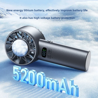 Handheld Cooling Fan | Ice Compress Electric Fan with LED Display & USB Rechargeable