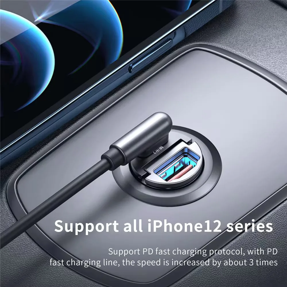 Mini Car Charger | Fast USB-C PD & QC3.0 Charging for iPhone, Samsung, Xiaomi, Huawei