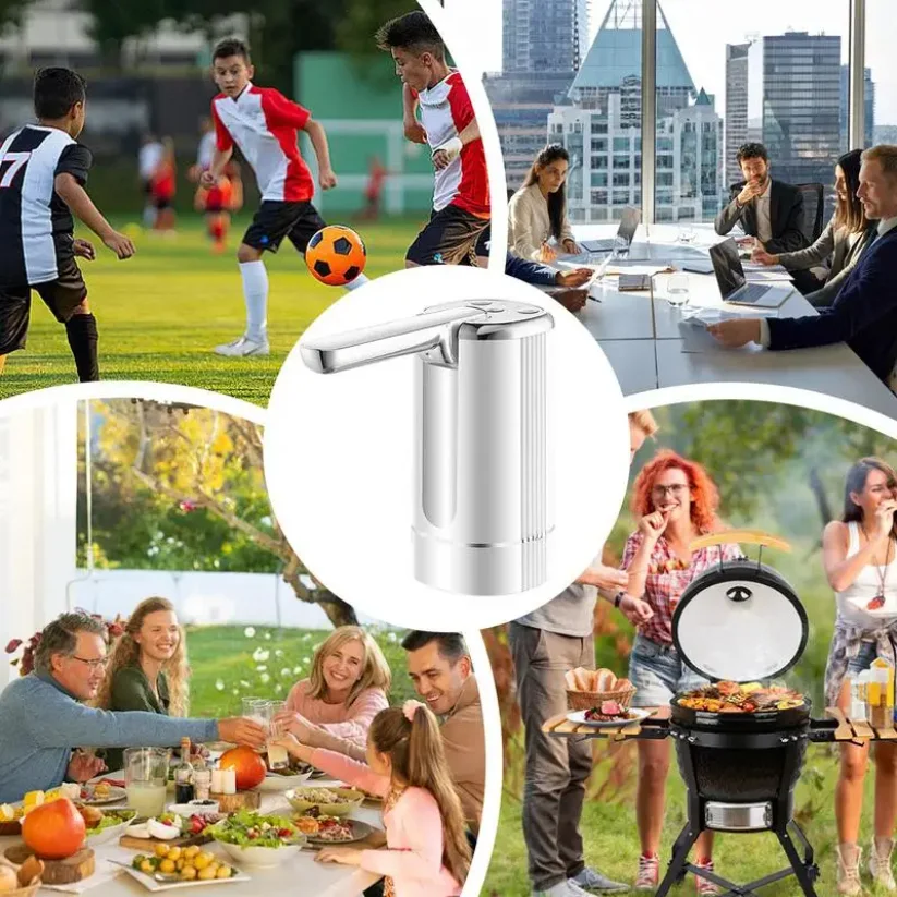 Rechargeable Water Pump | Foldable Electric Dispenser for Bottled Water (Available in White and Black Color)