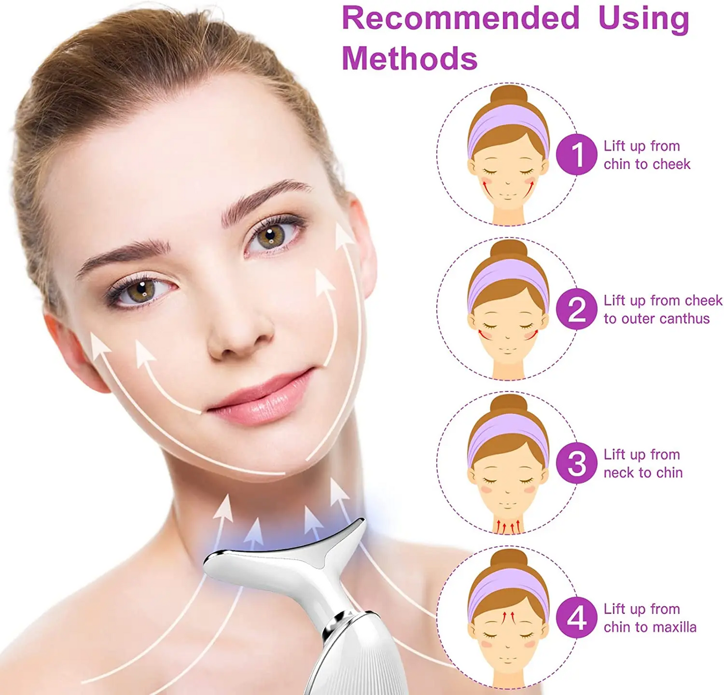 LED Neck & Facial Massager | 3-Mode Skin Tightening & Lift Device