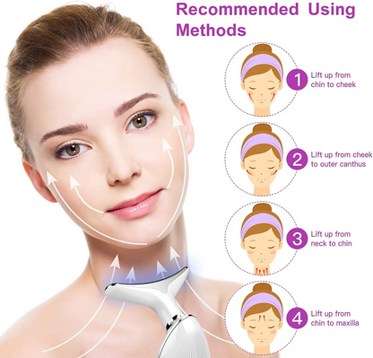 LED Neck & Facial Massager | 3-Mode Skin Tightening & Lift Device