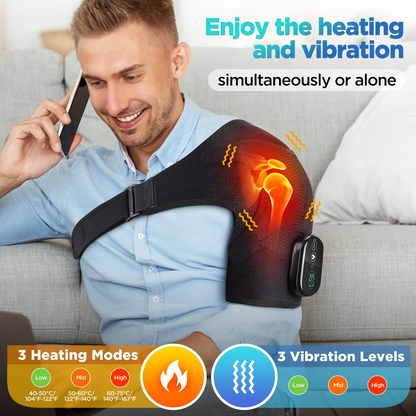 Heated Shoulder Massager Belt | Vibration Steamer Pad with Adjustable Temperature & Smart Massage Function