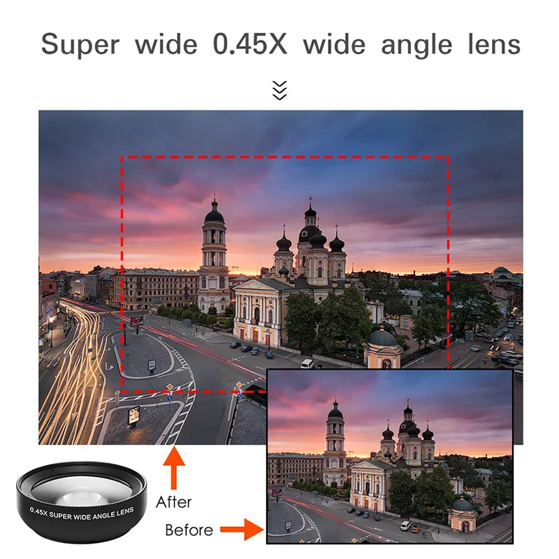 2-in-1 Mobile Phone Lens – 0.45X Wide Angle + 12.5X Macro HD Camera Lens for iPhone & Android!