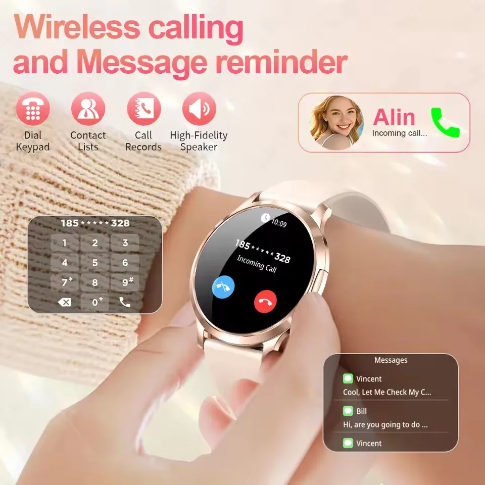 New Women’s Smart Watch 🌸 | 1.32" Ultra-Thin AMOLED, Sport Fitness, Bluetooth Call & Custom Faces