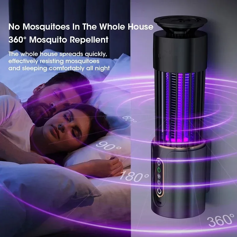 2-in-1 Mosquito Killer Lamp Mute Anti-Mosquito Lamp Rechargeable Mosquito Repellent Electronic Mosquito Killer Timing Control
