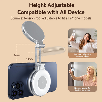 Mini Magnetic Fill Light | 3-Level Brightness | Selfie LED for iPhone & Android Phones