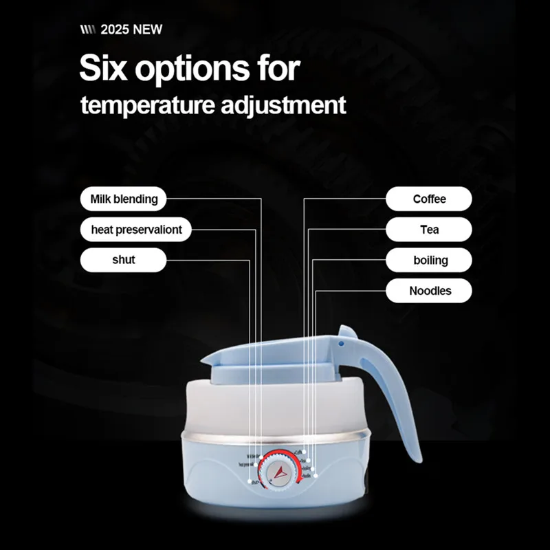 Foldable Electric Travel Kettle | Adjustable Temperature | Portable Teapot | Fast Boil | Perfect for Home & Travel