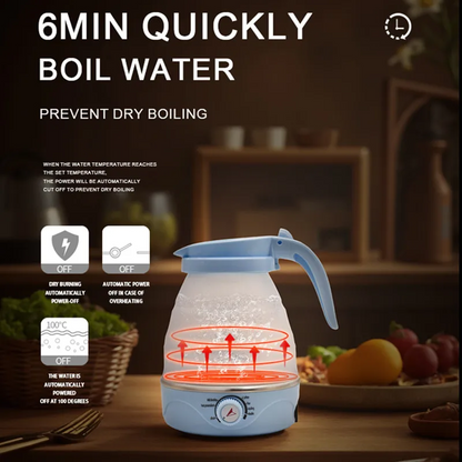Foldable Electric Travel Kettle | Adjustable Temperature | Portable Teapot | Fast Boil | Perfect for Home & Travel