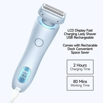 2-in-1 Waterproof Lady Shaver | Painless Electric Razor & Bikini Trimmer for Private Areas