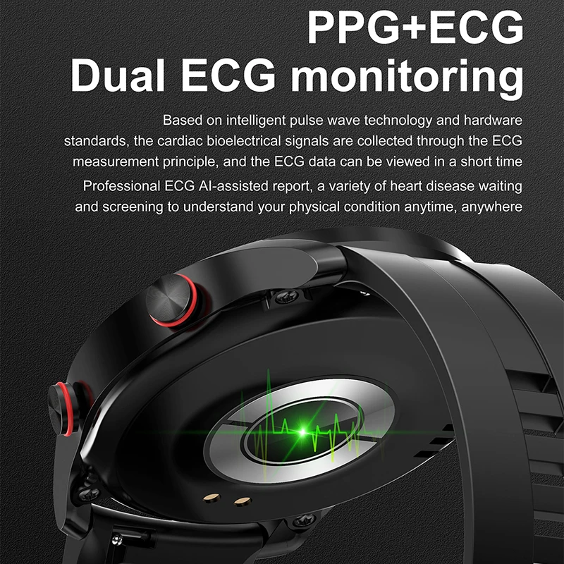 ECG+PPG Smart Watch | Bluetooth Call, Blood Pressure & Fitness Sports Waterproof for Men