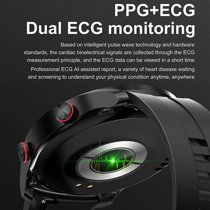 ECG+PPG Smart Watch | Bluetooth Call, Blood Pressure & Fitness Sports Waterproof for Men