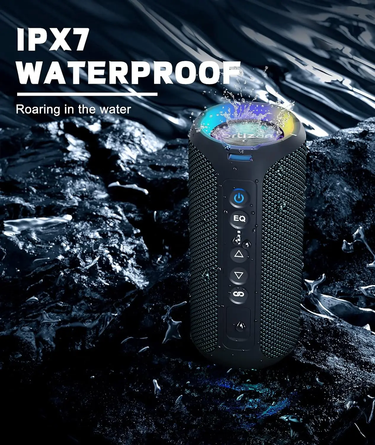 Portable Bluetooth Speaker | Deep Bass & 30H Playtime | IP7 Waterproof | Bluetooth 5.3 | Outdoor & Shower Ready