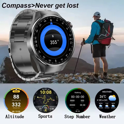 G5 Plus Smart Watch | 1.75" HD AMOLED, GPS, Heart Rate, Bluetooth Call & Compass for Men