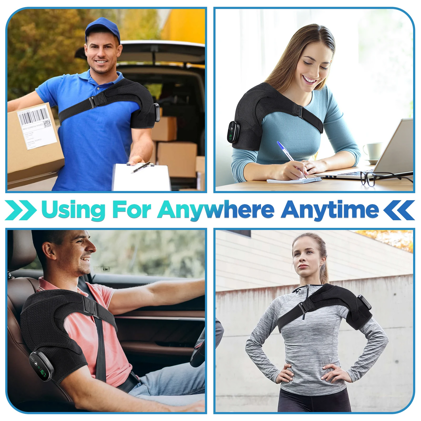 Heated Shoulder Massager Belt | Vibration Steamer Pad with Adjustable Temperature & Smart Massage Function