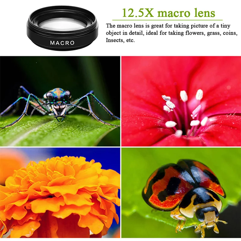 2-in-1 Mobile Phone Lens – 0.45X Wide Angle + 12.5X Macro HD Camera Lens for iPhone & Android!