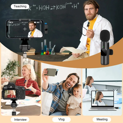 Mini Wireless Lavalier Microphone | Portable Mic for iPhone & Android – Live, Vlog, Gaming & Recording