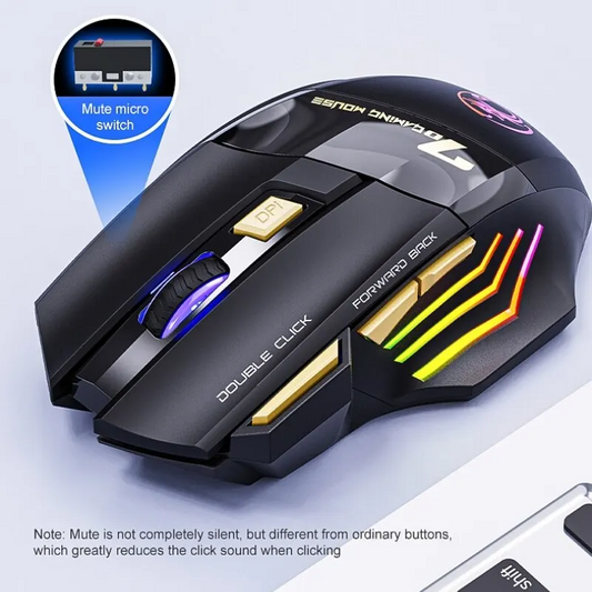 IMICE GW-X7 Wireless Gaming Mouse 🎮 | 3200DPI, Dual Mode, 7 Keys, Silent Click & 7-Color LED