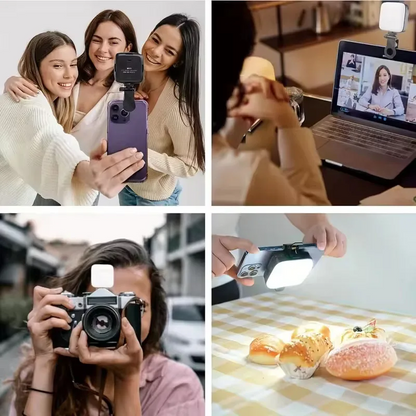 Mini Clip-On Mobile Fill Light | Portable, 3 Brightness Modes for Selfies & Beauty Shots