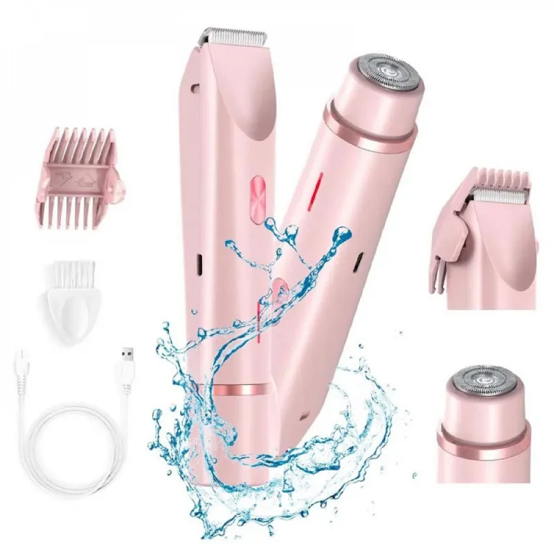 2-in-1 Portable Ladies Shaver | Waterproof, Painless Hair Removal Razor for Women Body & Bikini
