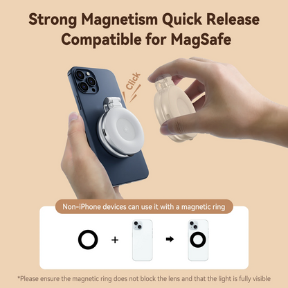 Mini Magnetic Fill Light | 3-Level Brightness | Selfie LED for iPhone & Android Phones