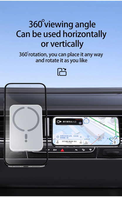 Magnetic Car Wireless Charger | Magsafe iPhone 12–16 Pro Max Fast Charging Air Vent Holder