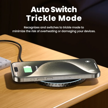 Toocki 15W Wireless Charger Pad | Fast Charging Station for iPhone 15–12 & Samsung S23–S20, AirPods