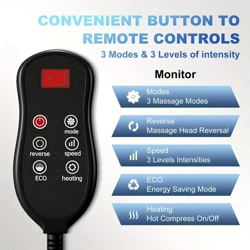 Extra Big Electric Foot Massager | Hot Compress, Shiatsu Kneading & Calf Roller for Deep Muscle Relaxation