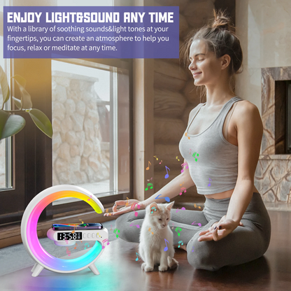 Multifunction Wireless Charger Pad | Stand, Speaker, TF Card, RGB Night Light for iPhone & Android