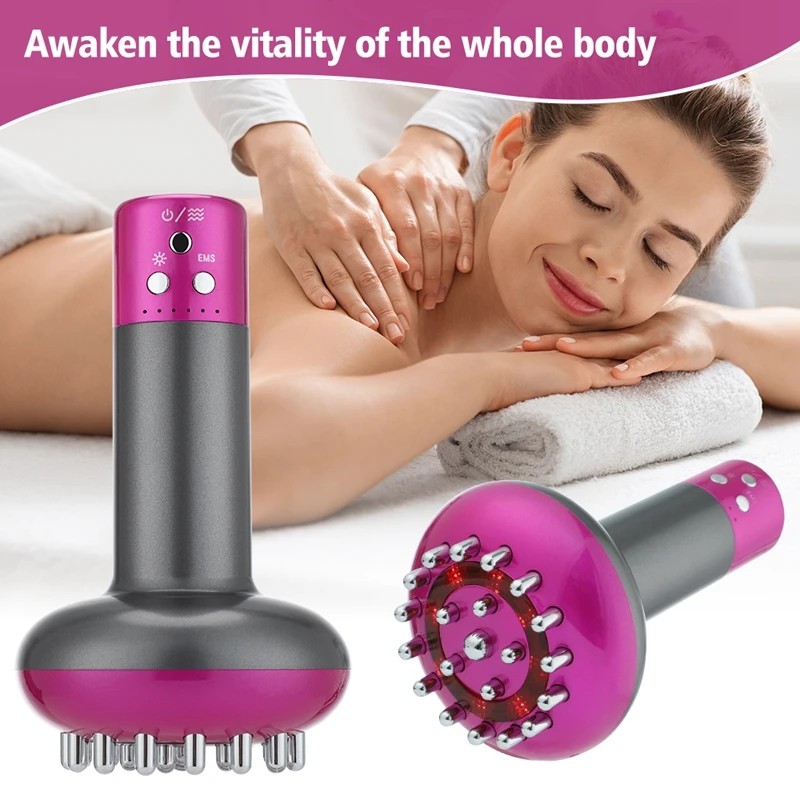 Electric Meridian Gua Sha Massager | EMS Lymphatic Drainage, Anti-Cellulite, Heating & Rechargeable Body Brush