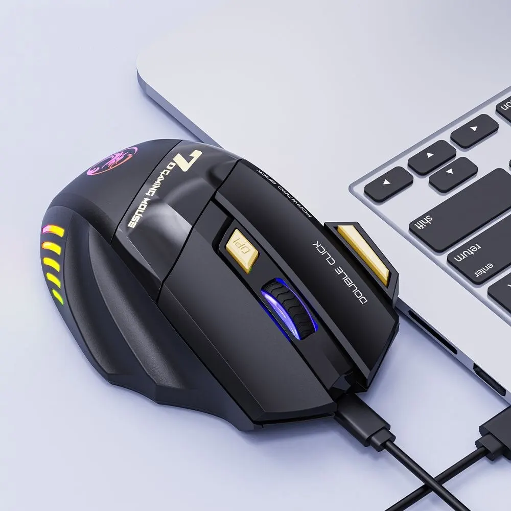 IMICE GW-X7 Wireless Gaming Mouse 🎮 | 3200DPI, Dual Mode, 7 Keys, Silent Click & 7-Color LED