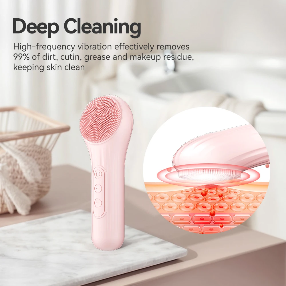 Sonic Face Brush Pro | Rechargeable Deep Cleansing Scrubber | Waterproof Exfoliating Skin Care Tool