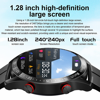 ECG+PPG Smart Watch | Bluetooth Call, Blood Pressure & Fitness Sports Waterproof for Men