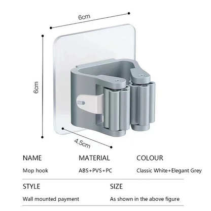 Multi-Purpose Adhesive Wall Hooks | Mop & Broom Hanger