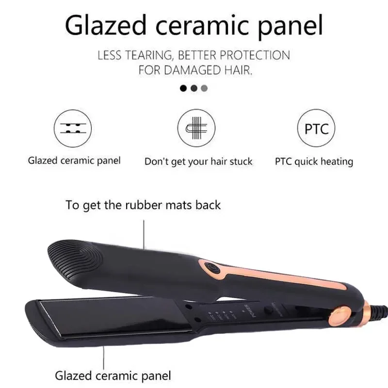 2-in-1 Ceramic Iron | Adjustable Temp & Anti-Frizz Styling Tool