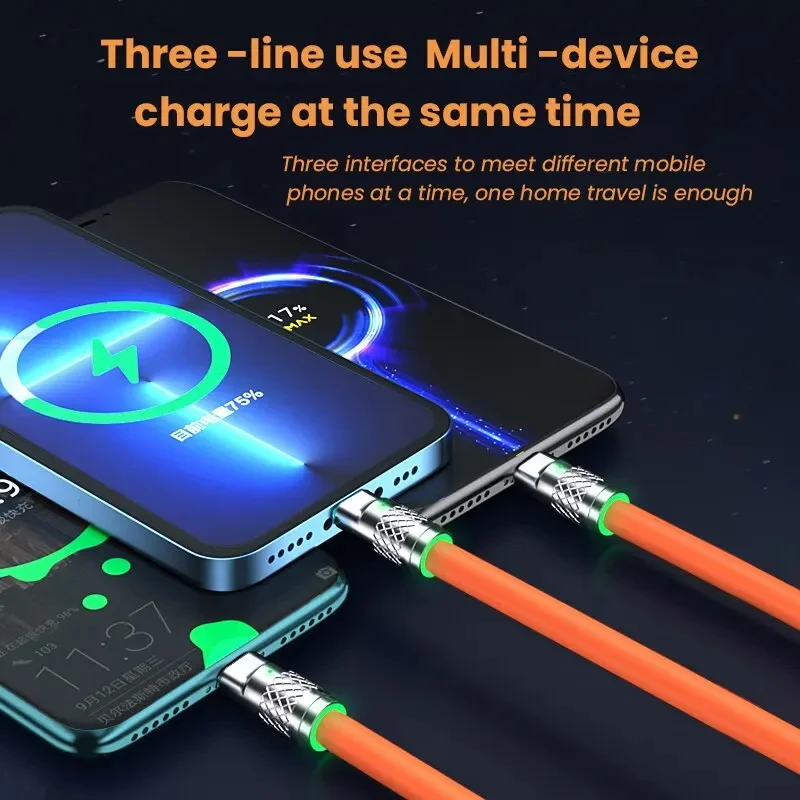 3-in-1 Type-C, Micro & Lightning 1.2m–2m | Multi USB Fast Charge Cable