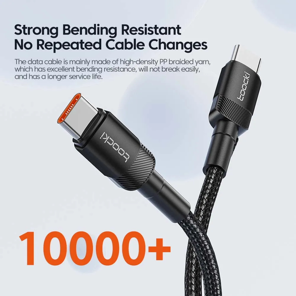 Toocki 100W Type-C to Type-C Cable 🔌 | PD 3.0 & QC 4.0 Fast Charging for iPhone 15, MacBook, Samsung, Xiaomi