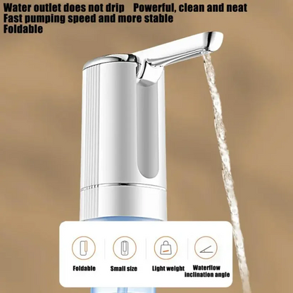 Rechargeable Water Pump | Foldable Electric Dispenser for Bottled Water (Available in White and Black Color)