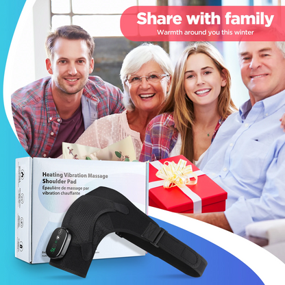 Heated Shoulder Massager Belt | Vibration Steamer Pad with Adjustable Temperature & Smart Massage Function