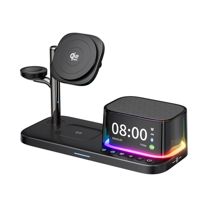 3-in-1 Wireless Charger | Speaker + Digital Clock