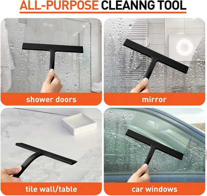 Matte Black Silicone Shower Squeegee | Streak-Free Cleaning