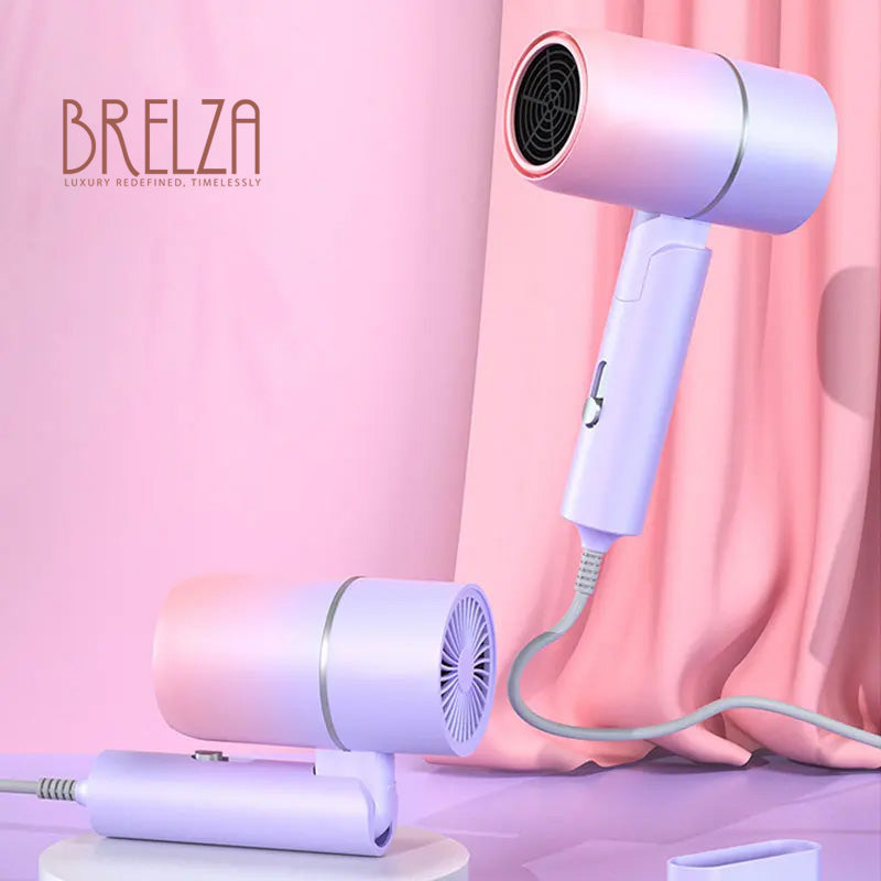 Mini Folding Hair Dryer | Portable Anion Blow Dryer with Carry Bag for Travel & Home