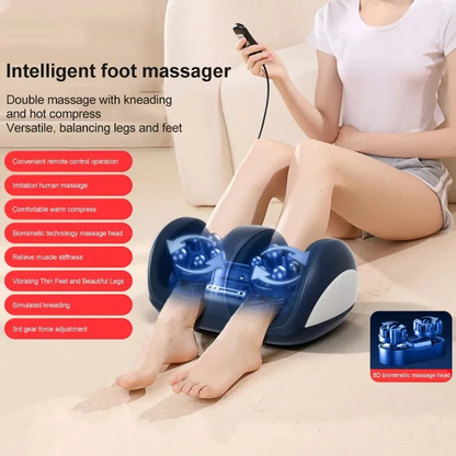 Extra Big Electric Foot Massager | Hot Compress, Shiatsu Kneading & Calf Roller for Deep Muscle Relaxation
