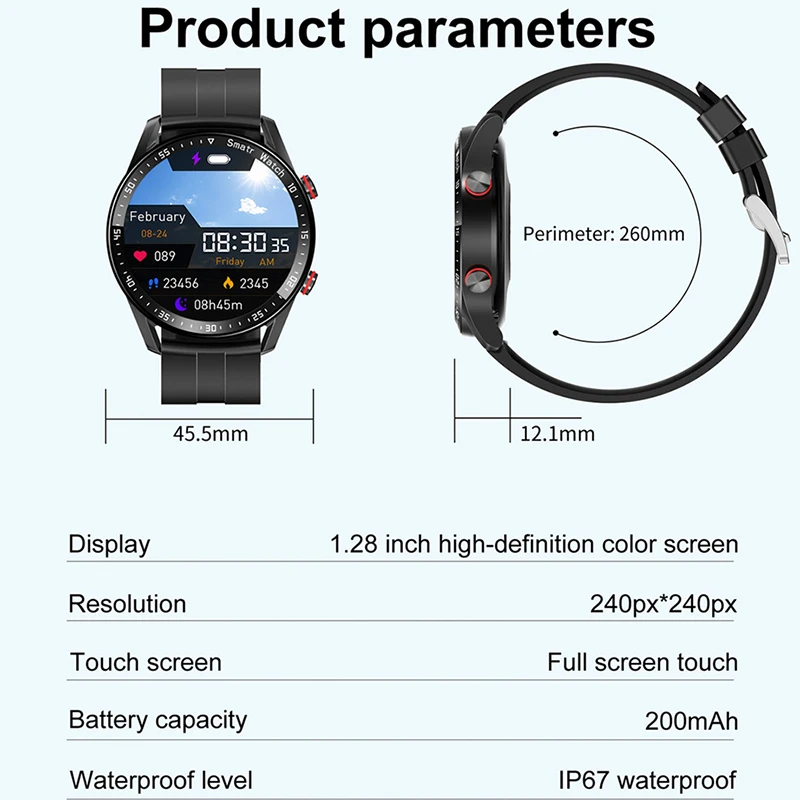 ECG+PPG Smart Watch | Bluetooth Call, Blood Pressure & Fitness Sports Waterproof for Men