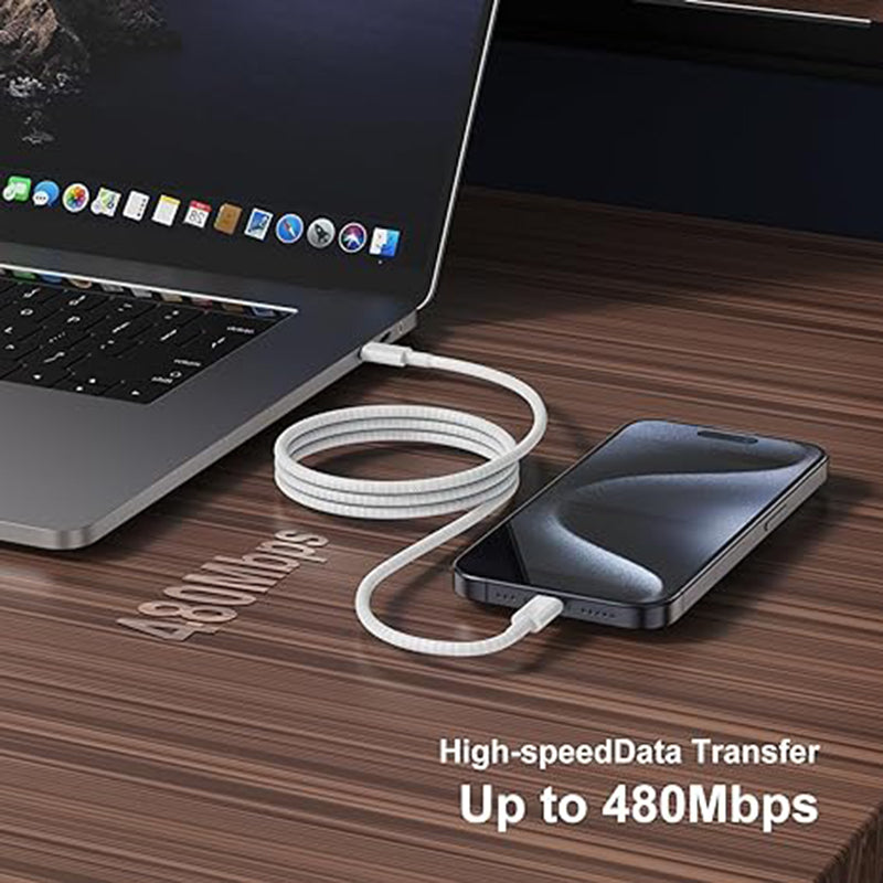 USB-C to Type-C Fast Charging Cable | 60W PD Braided Charger for iPhone 15, Samsung & Android