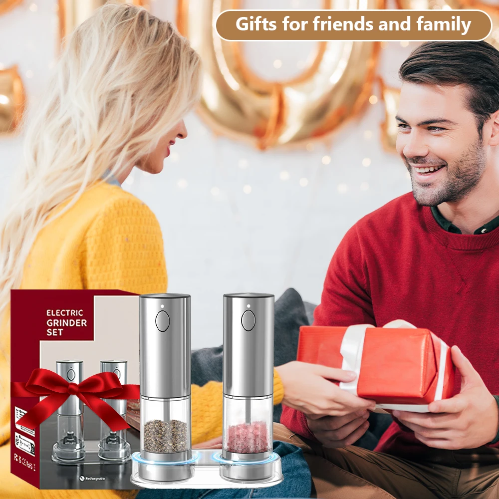 Electric Salt & Pepper Grinder – USB Rechargeable Stainless Steel Spice Mill!