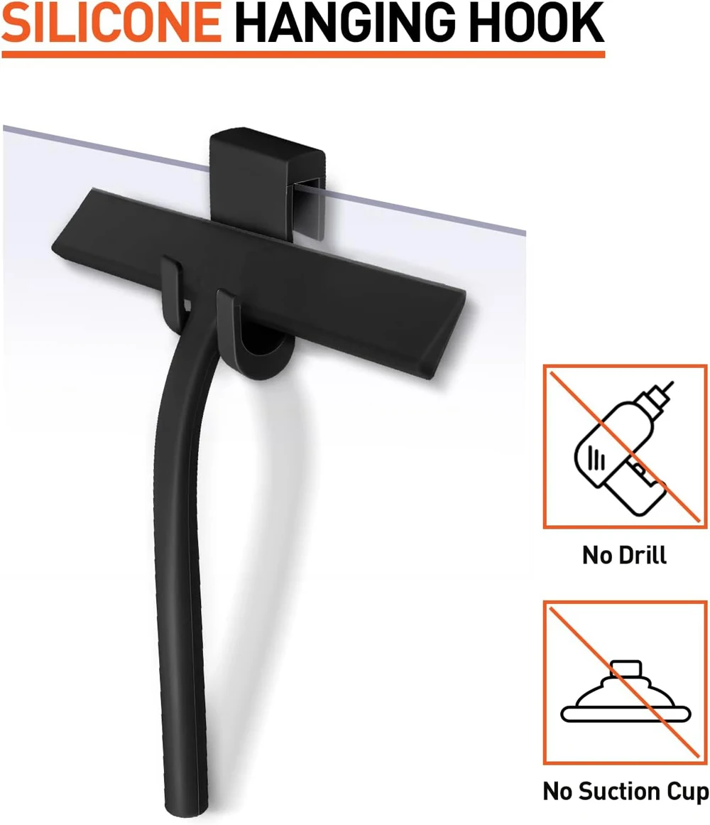 Matte Black Silicone Shower Squeegee | Streak-Free Cleaning